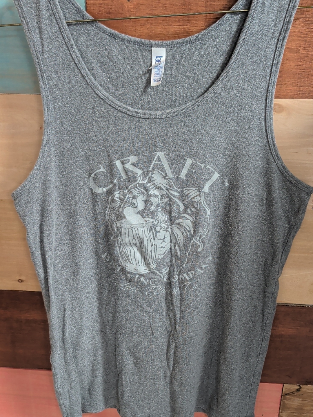 Abella Heather Gray Graphic Tank With Brewery Illustration